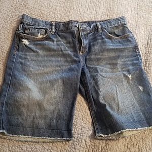 LOFT distressed denim Bermudas